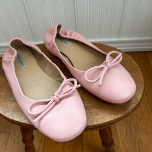 Saks Fifth Avenue Pink Leather Flats